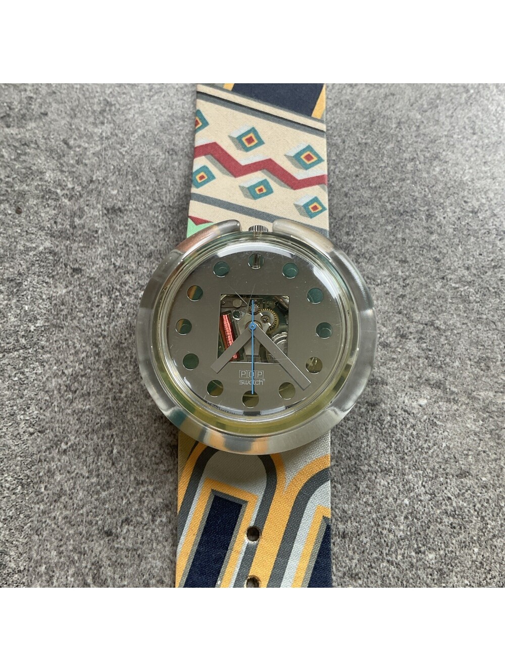 1990 Skeletonized Swiss Made Retro Pop Swatch Watch Vintg Rare 90s Model Watch F